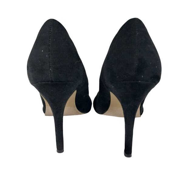 APT. 9! BLACK VEGAN SUEDE LEATHER MICRO-JEWELED TOE IN BLACK HEELS, PUMPS! SZ 8M - Picture 6 of 10